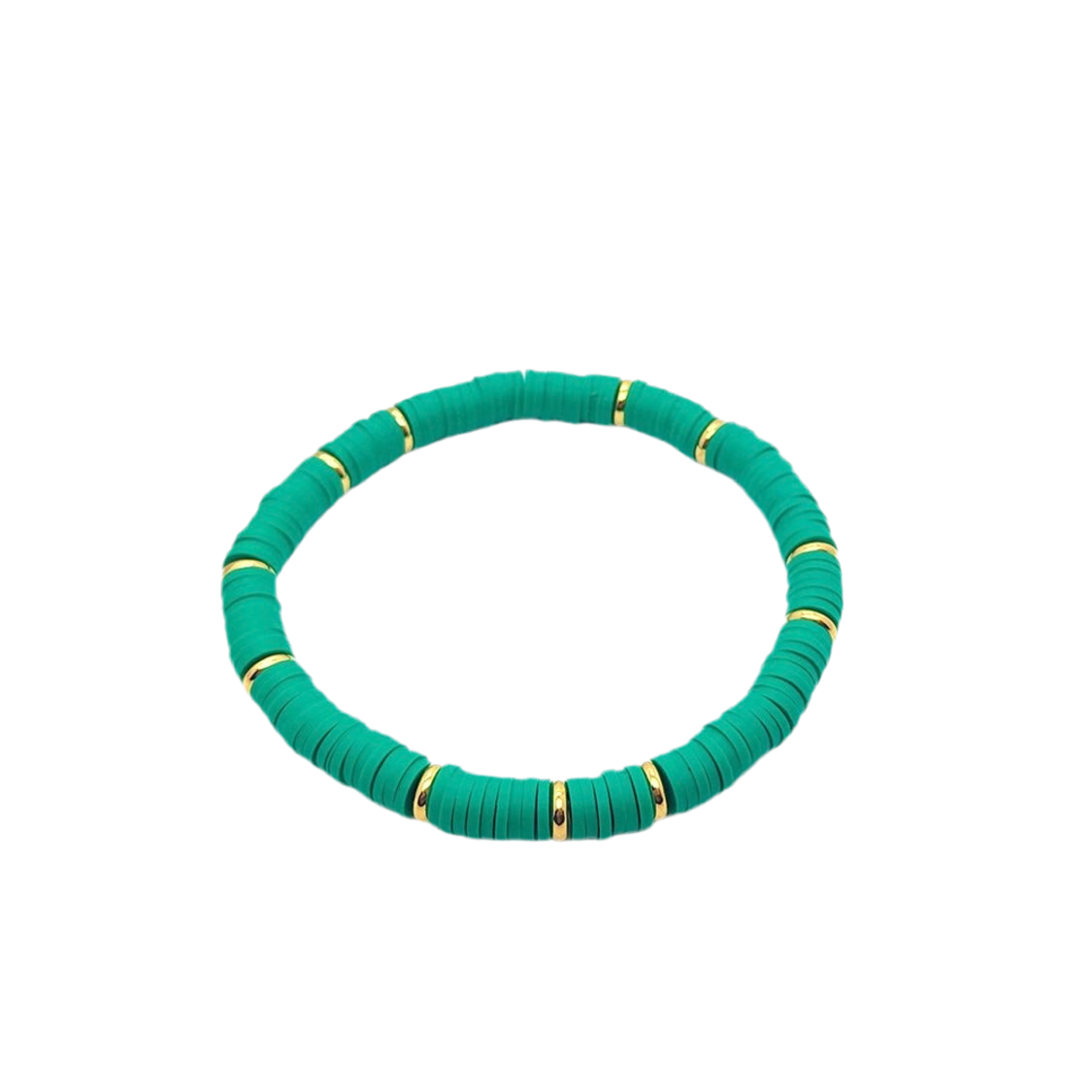 Teal  & Gold Clay Bracelet