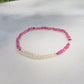 Genuine Pink Rhodochrosite & Fresh Water Pearl Dainty Bracelet