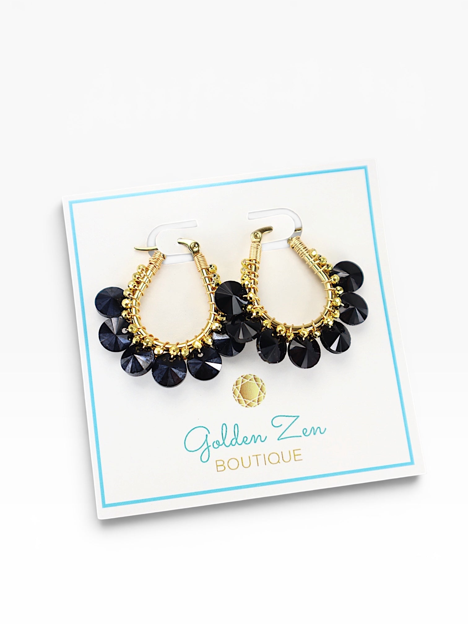 1.5”in Luxe Black Woven Hoops