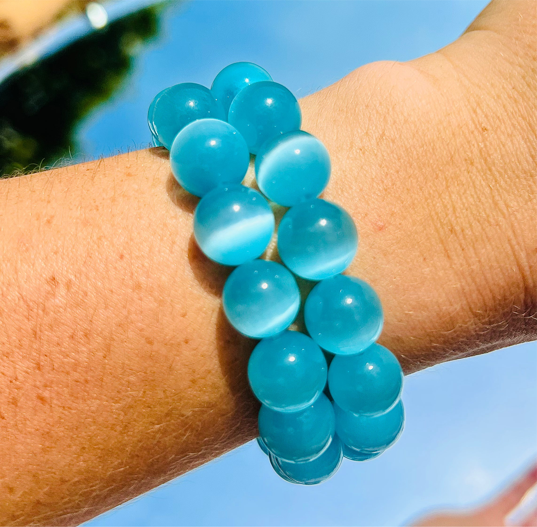 Blue Cats Eye Bracelet