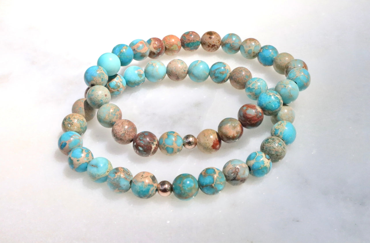 Genuine Blue Ocean Jasper Gemstone Bracelet