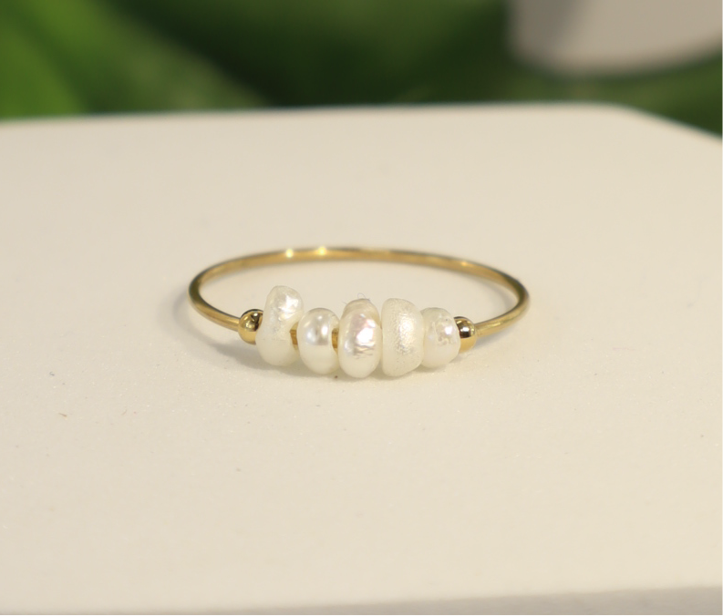 Stainless Steel Fresh Water Pearl Ring