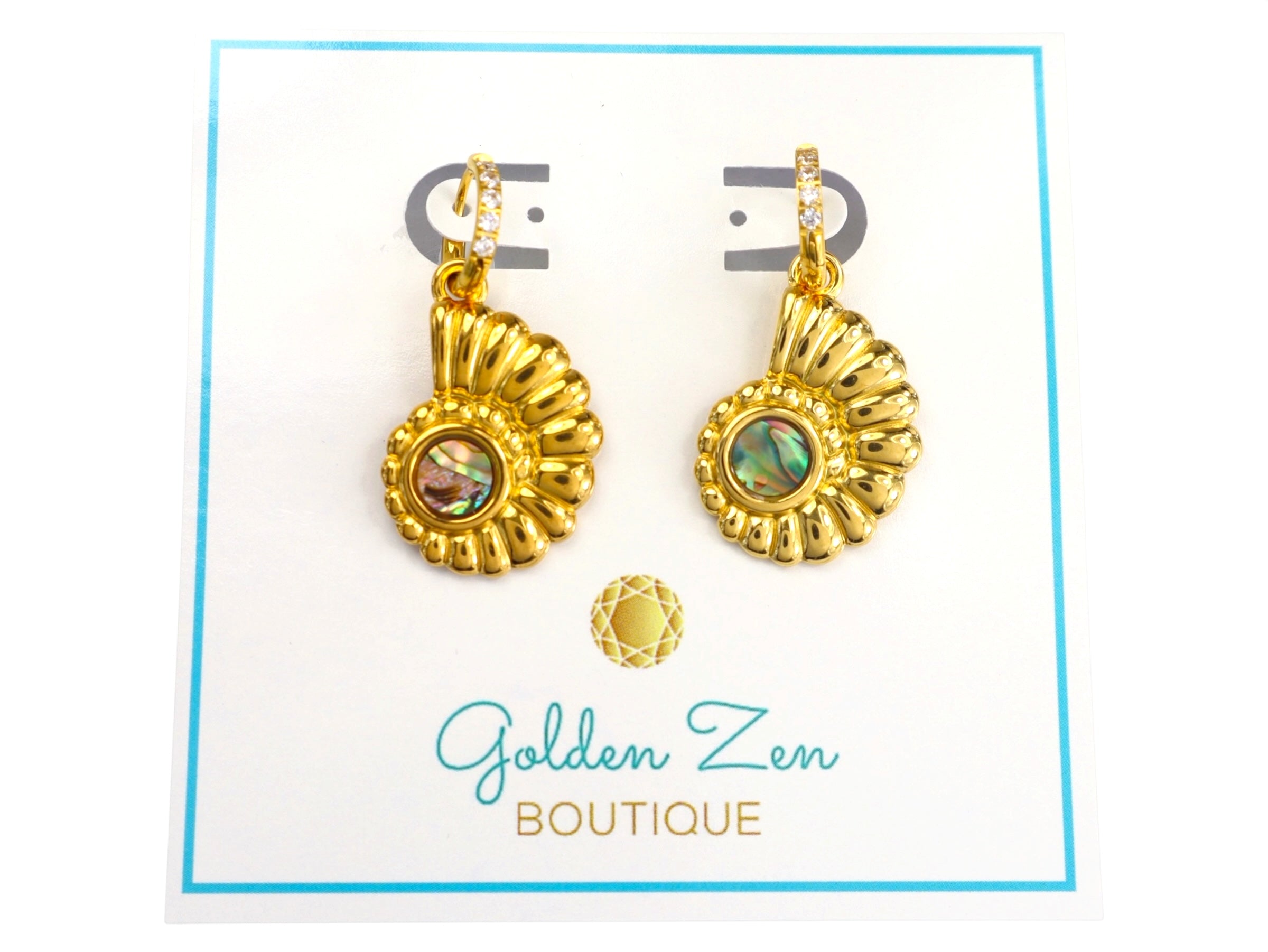 Waterproof Mermaid Conch Hoops Earrings