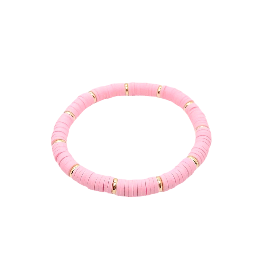 Light Pink & Gold Clay Bracelet