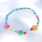 Rainbow Seed Bead Daisy Bracelet