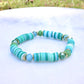 Multicolor Teal Clay & Crystal Bracelet