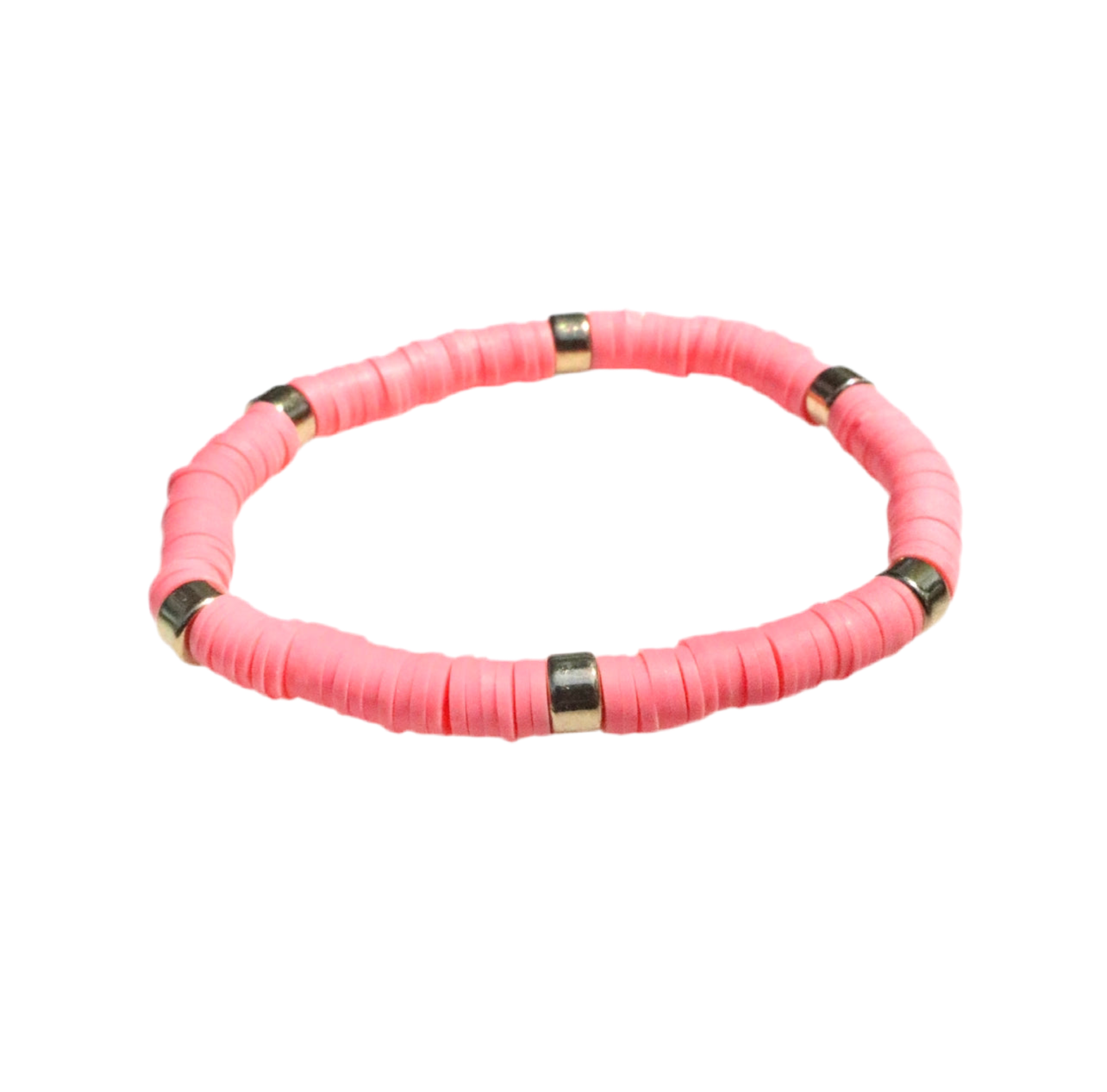 Pink & Gold Clay Bracelet