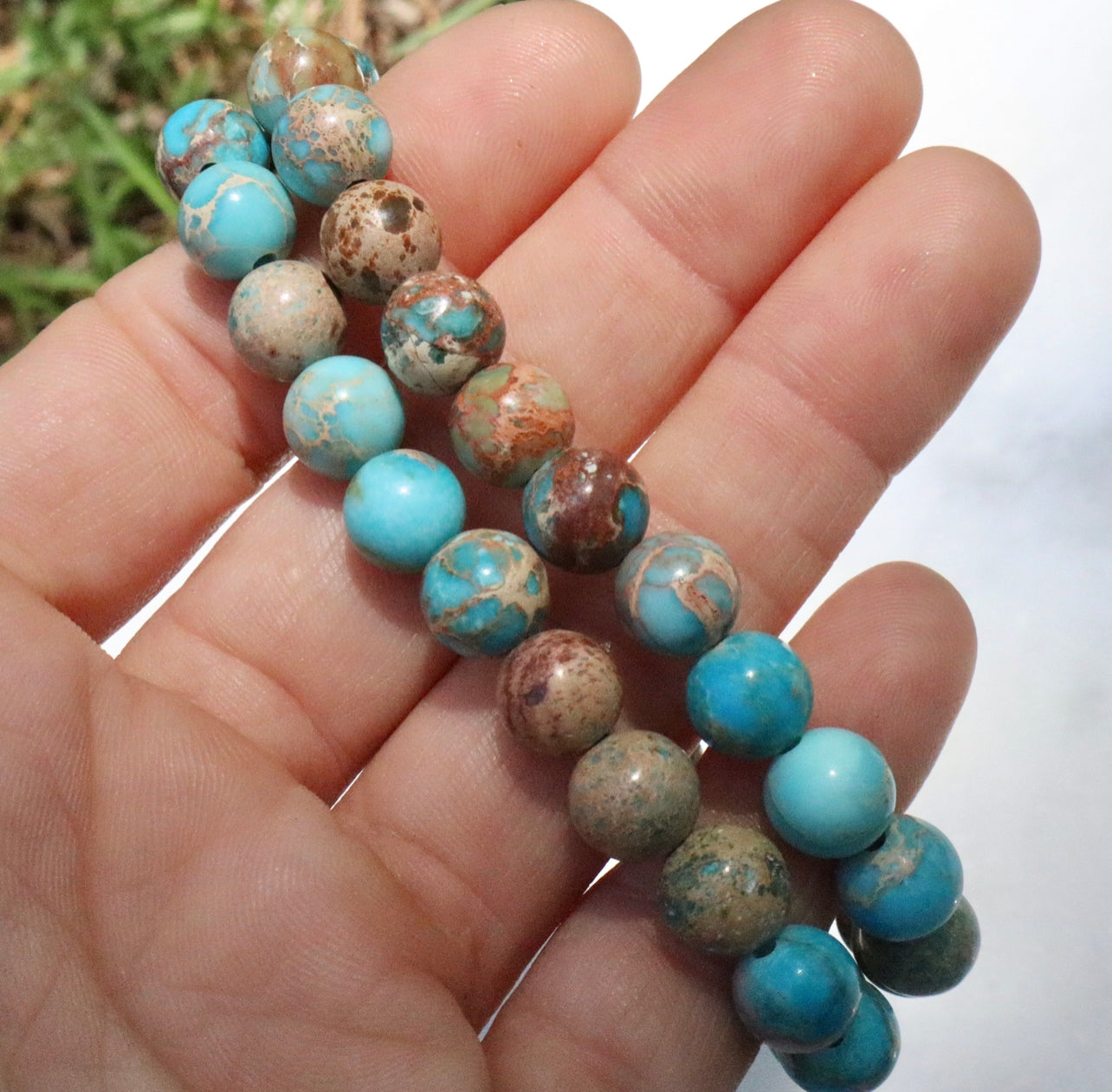 Genuine Blue Ocean Jasper Gemstone Bracelet