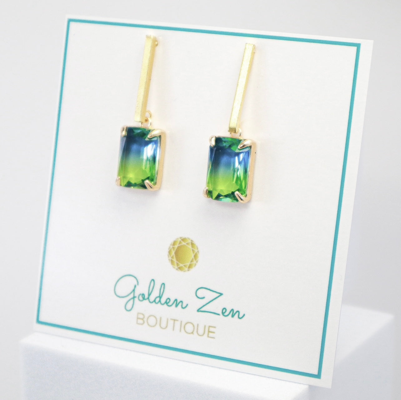 Bella’s Green Crystal Dangle Earrings