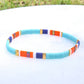 Blue & Orange Southwestern  Flat Bracelet