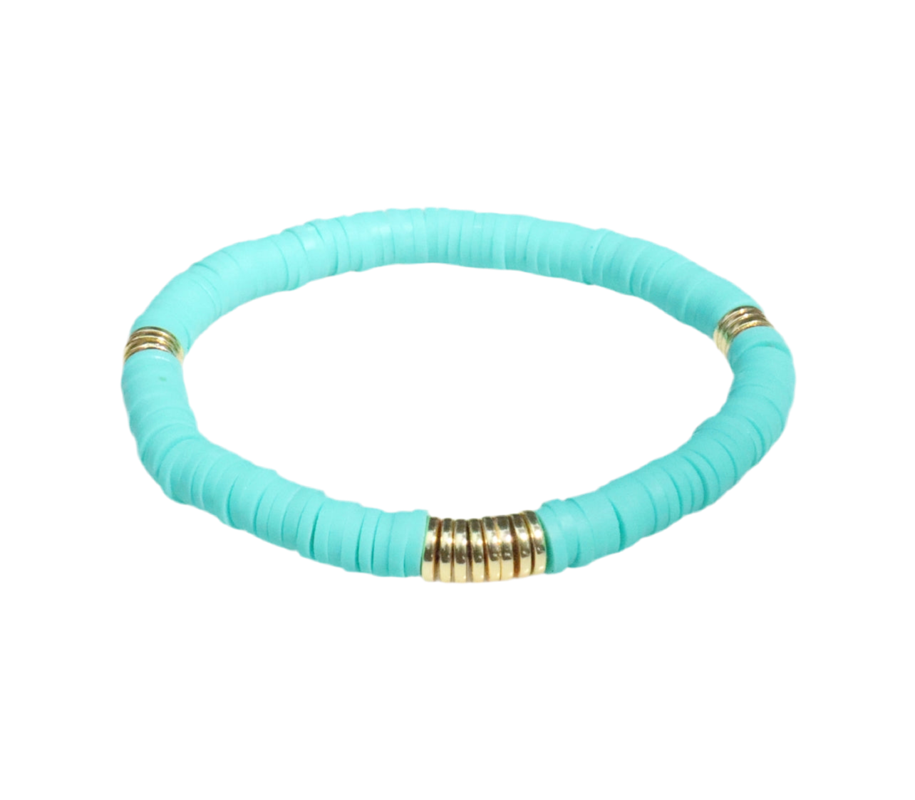 Teal & Gold Clay Bracelet