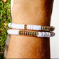 White & Gold Beaded Clay Bracelet