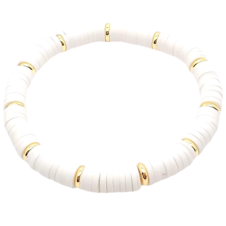 White & Gold Clay Bracelet