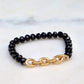 Black & Gold Chain link Crystal Bracelet