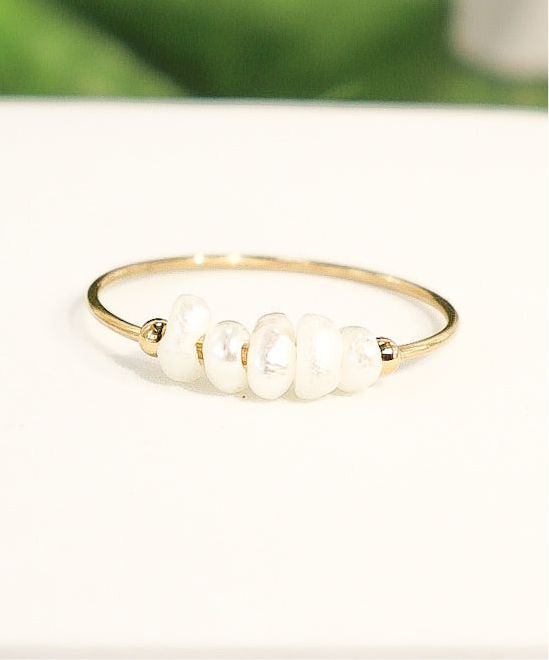 Stainless Steel Fresh Water Pearl Ring