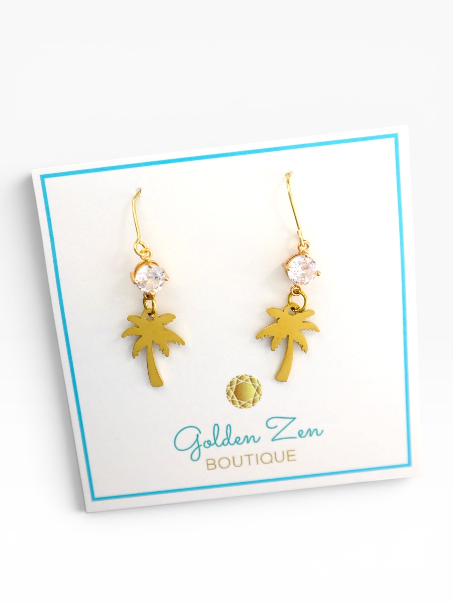 Golden Crystal Palm Springs Dangle Earrings