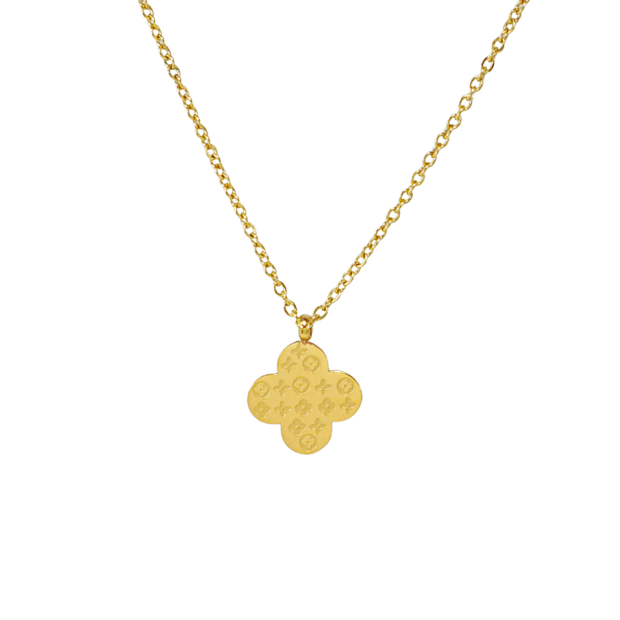Dainty Gold Flower Clover Necklace