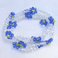 Blue & Clear Crystal Daisy Bracelet