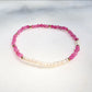 Genuine Pink Rhodochrosite & Fresh Water Pearl Dainty Bracelet