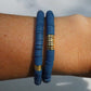 Navy Blue & Gold Clay Bracelet