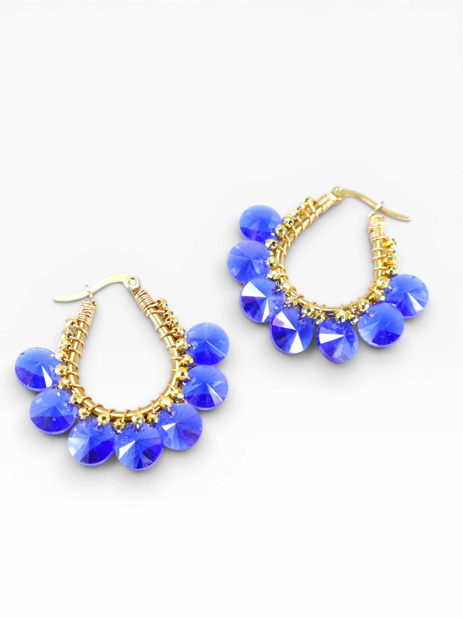 1.5”in Luxe Blue Woven Hoops