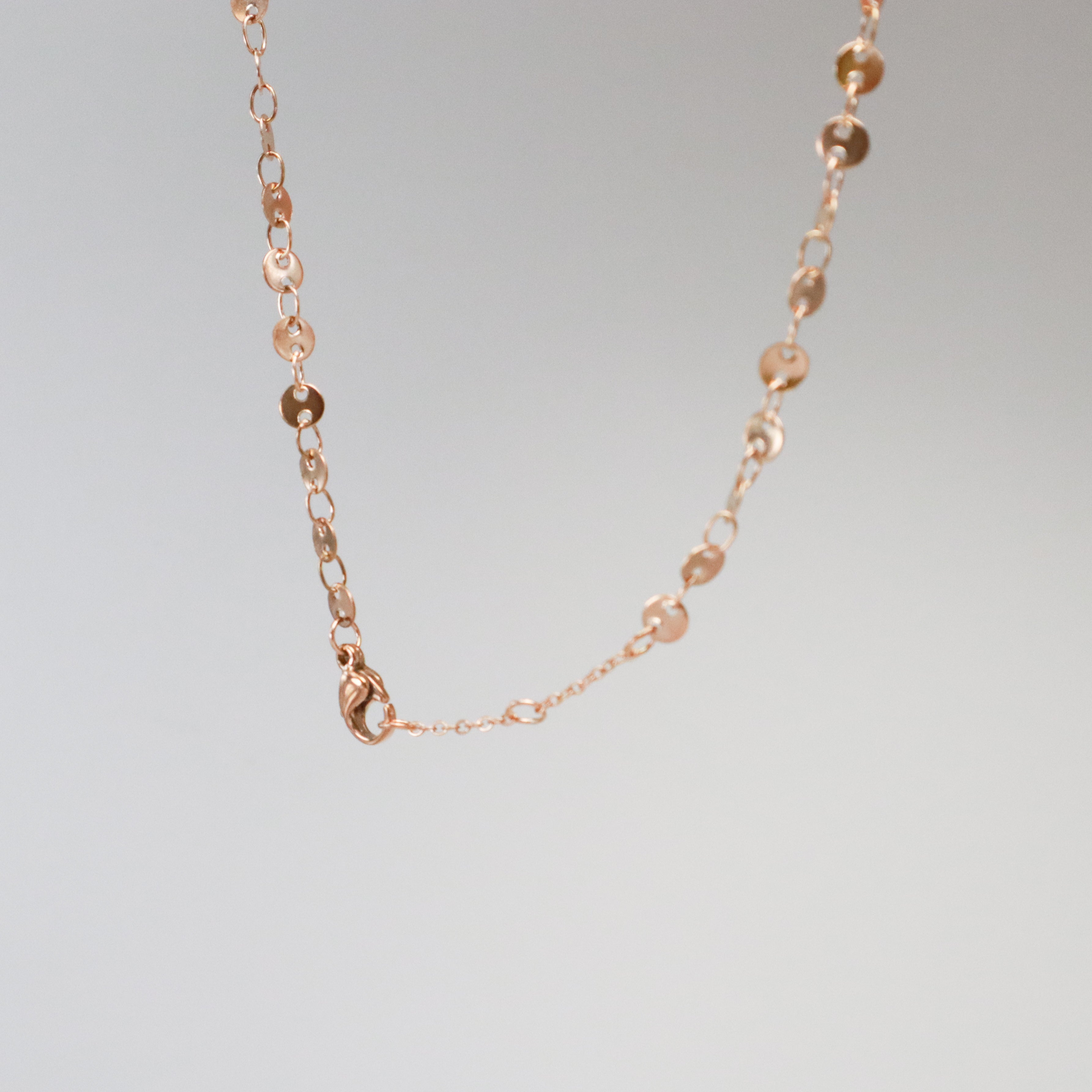 Rose Gold Sequin Disk Choker Chain