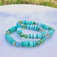 Multicolor Teal Clay & Crystal Bracelet