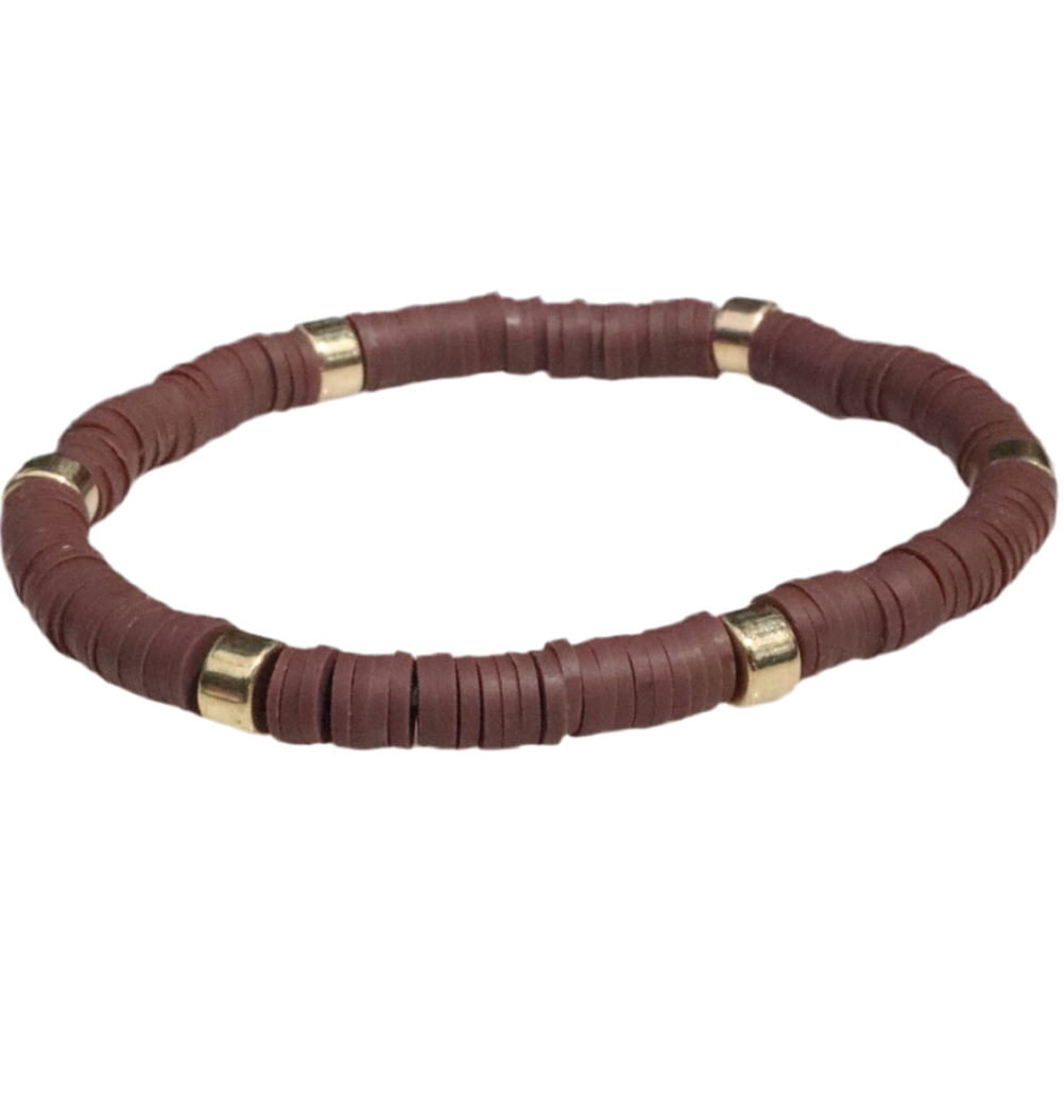 Brown & Gold Clay Bracelet