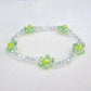 Green & Clear Crystal Daisy Bracelet
