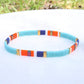 Blue & Orange Southwestern  Flat Bracelet