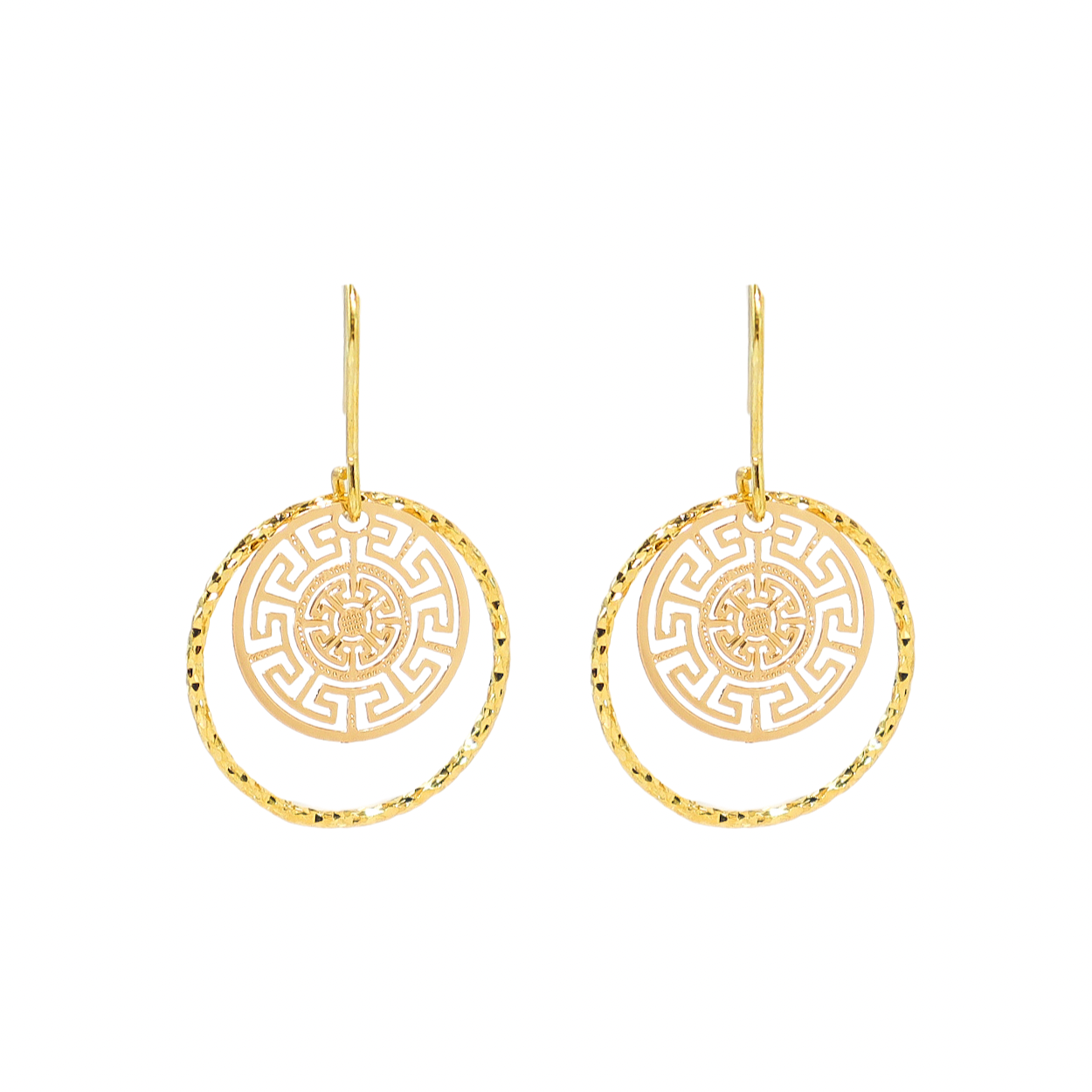 Dainty Gold Medallion Earrings