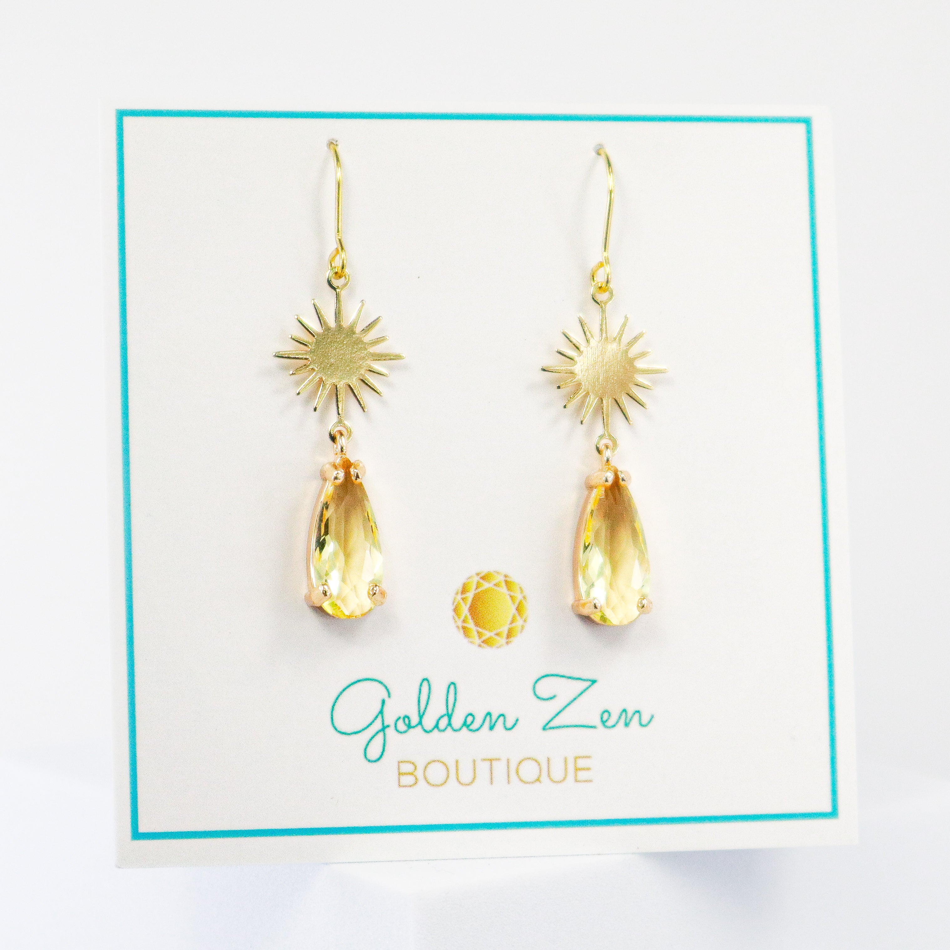 Yellow Solstice Crystal Dangle Earrings