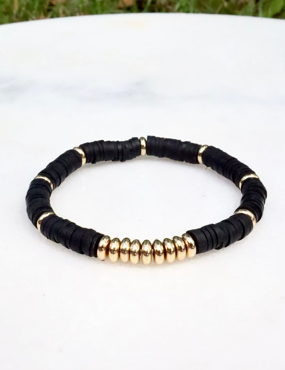 Black & Gold Clay Bracelet