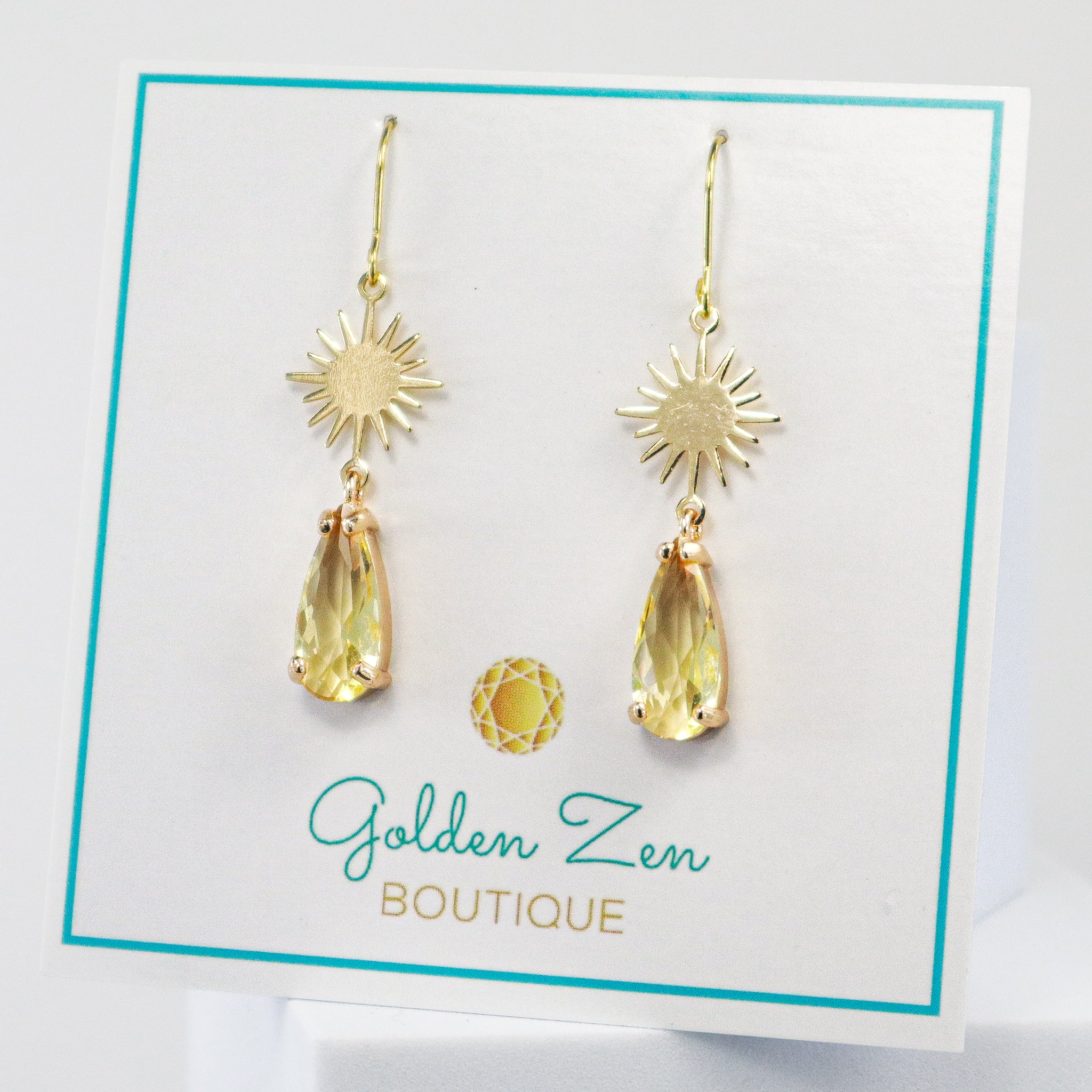 Yellow Solstice Crystal Dangle Earrings