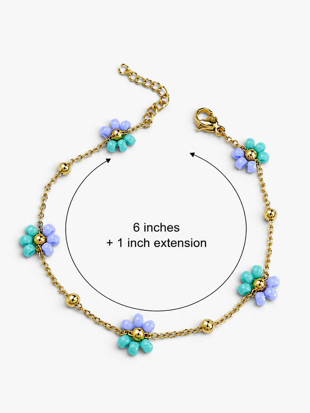 Waterproof Surfside Blue Daisy Bracelet