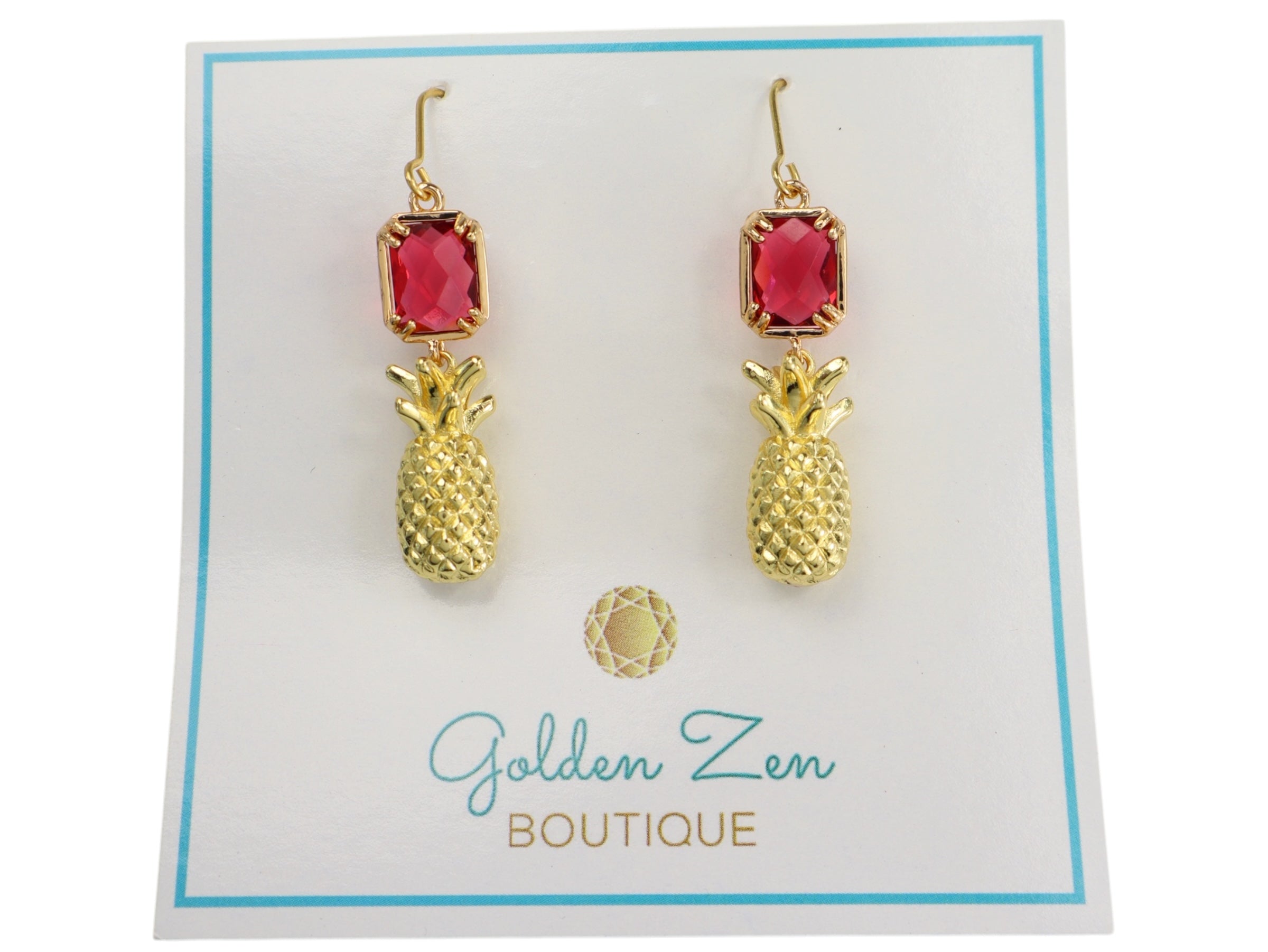 Pink & Gold Low Country Pineapple Earrings