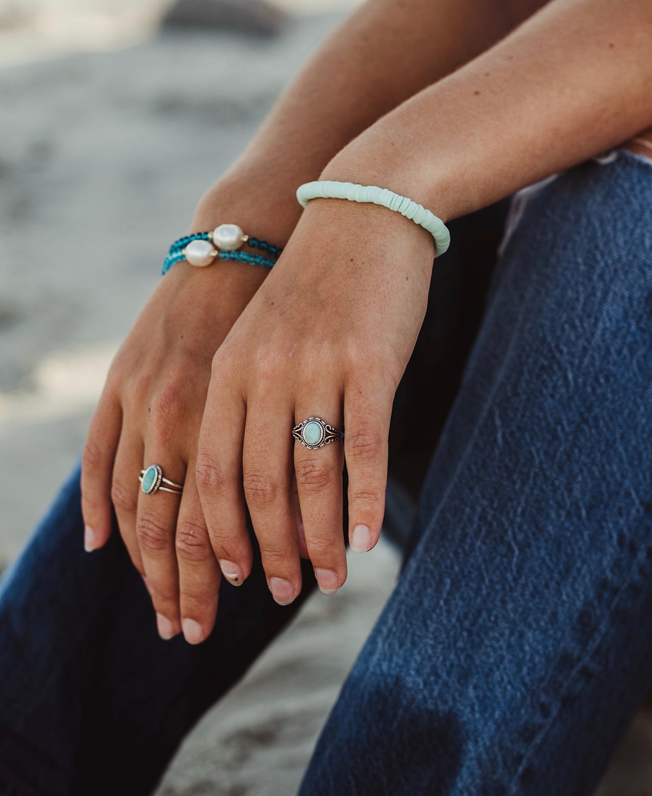 Turquoise Sterling River Ring