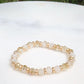 Elegant Tan Glass Crystal Beaded Bracelet
