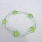 Green & Clear Crystal Daisy Bracelet
