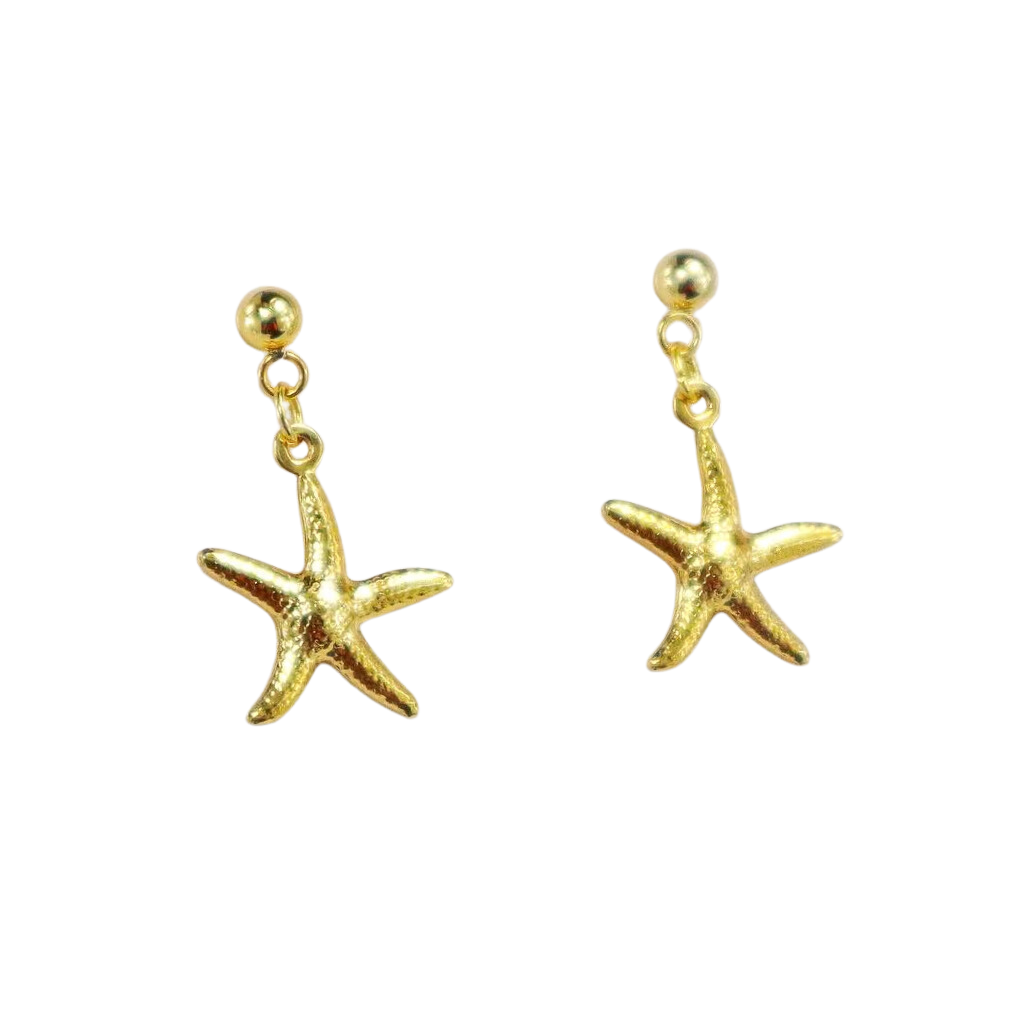 Gold Starfish Post Earrings