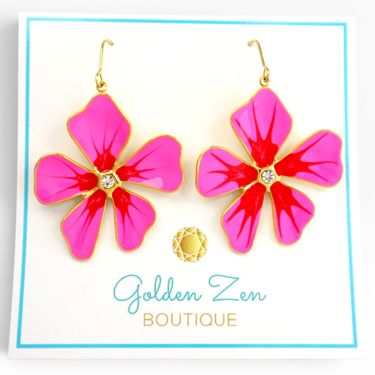 Waterproof Pink Azalea Statement Earrings