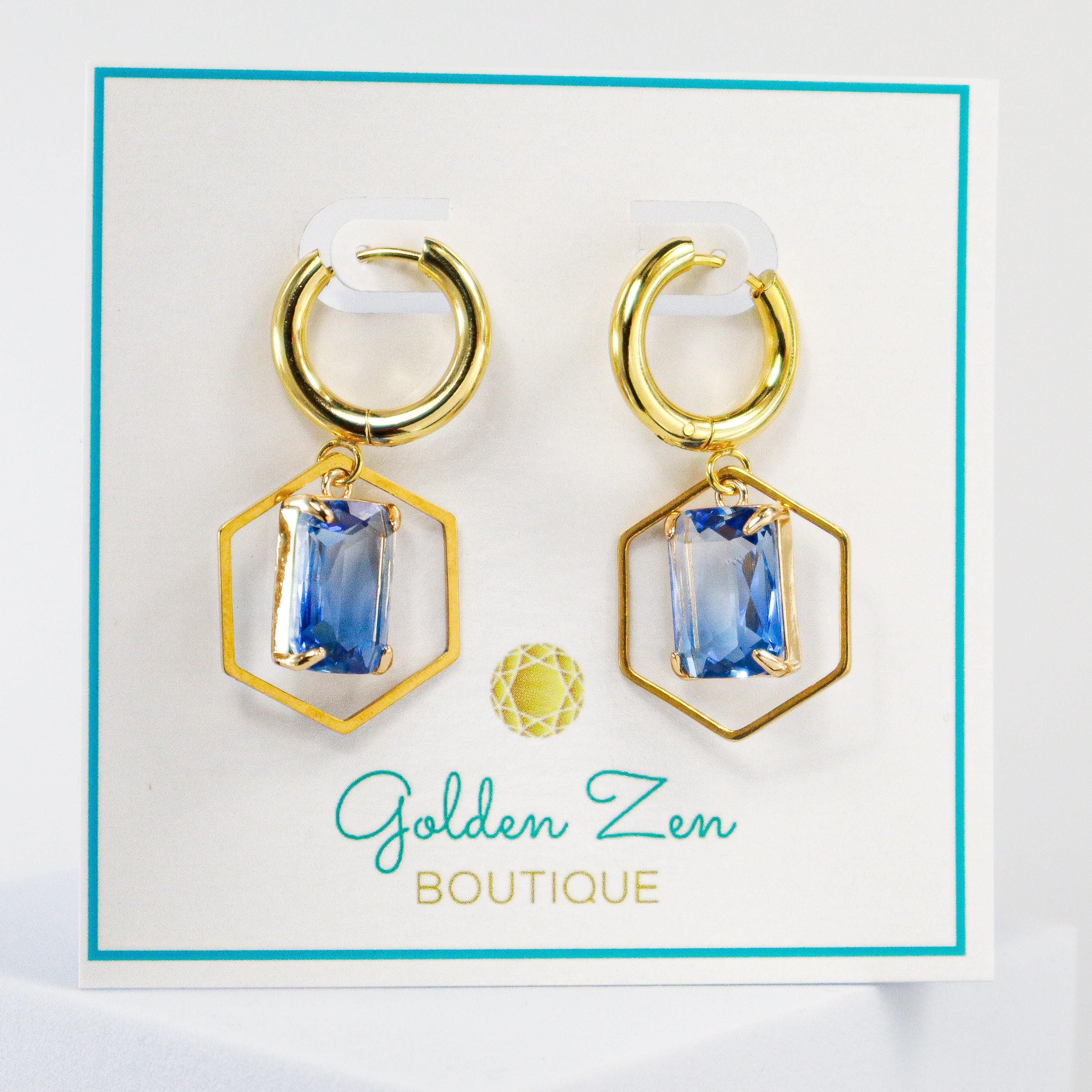HEXAGON CRYSTAL HOOPS HEXAGON CRYSTAL HOOPS