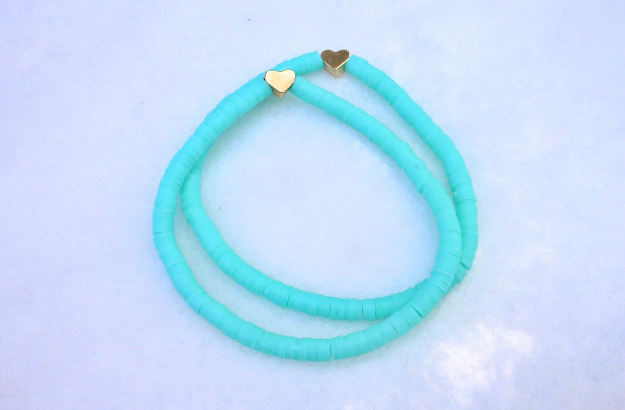 Teal Nation Clay Bracelet