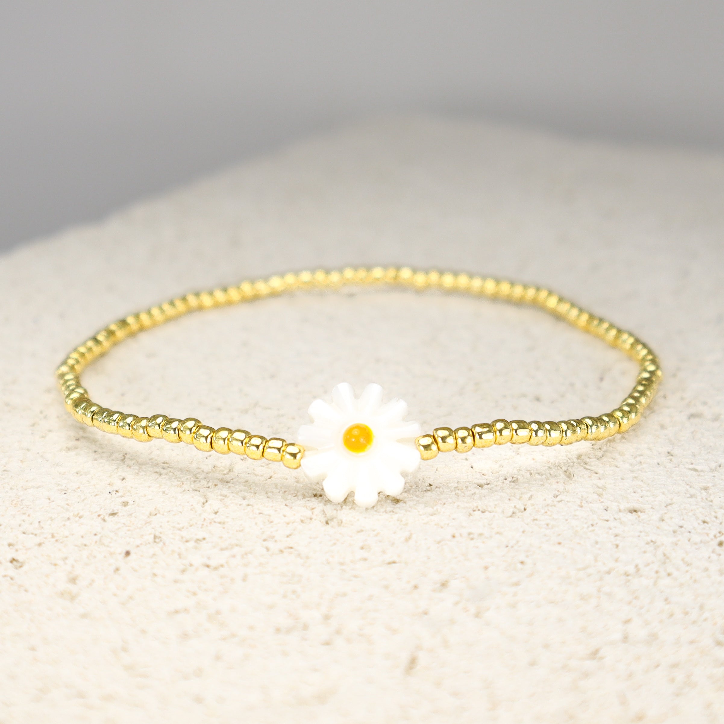 Golden Seed Bead Bracelet Stack