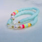 Mother of Pearl Star & Rainbow Colorblock Blue Bracelet