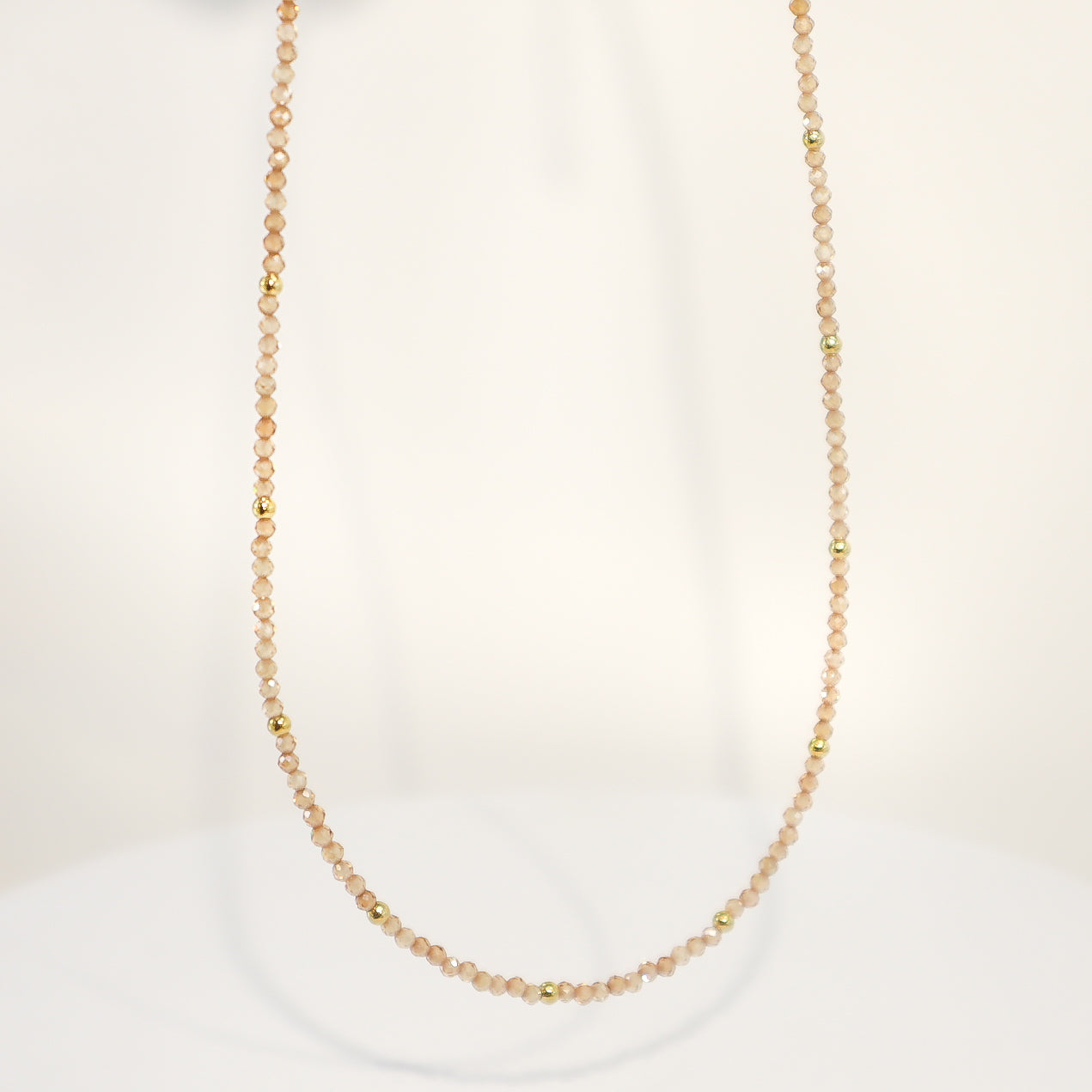 Tan & Gold Crystal Necklace