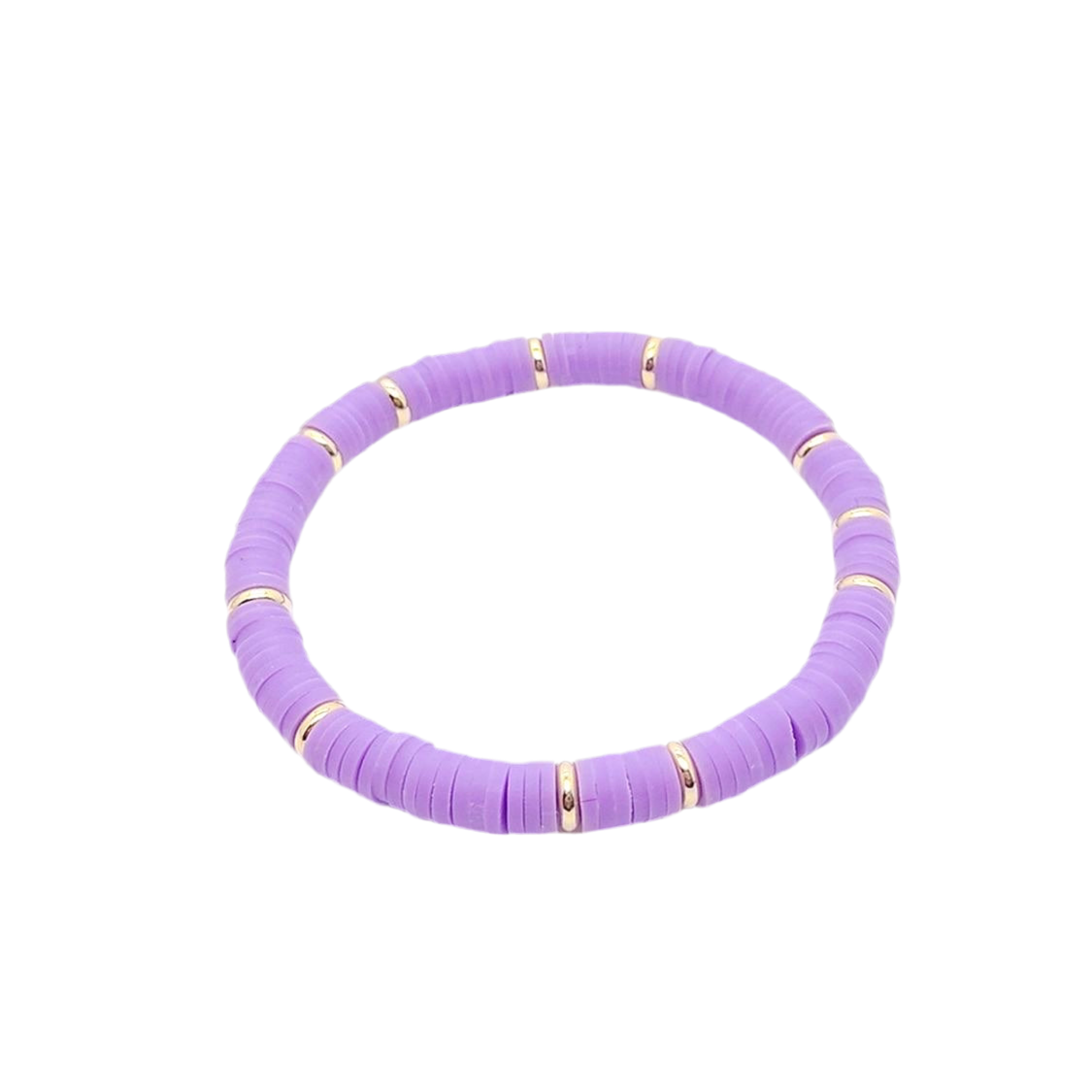 Purple & Gold Clay Bracelet