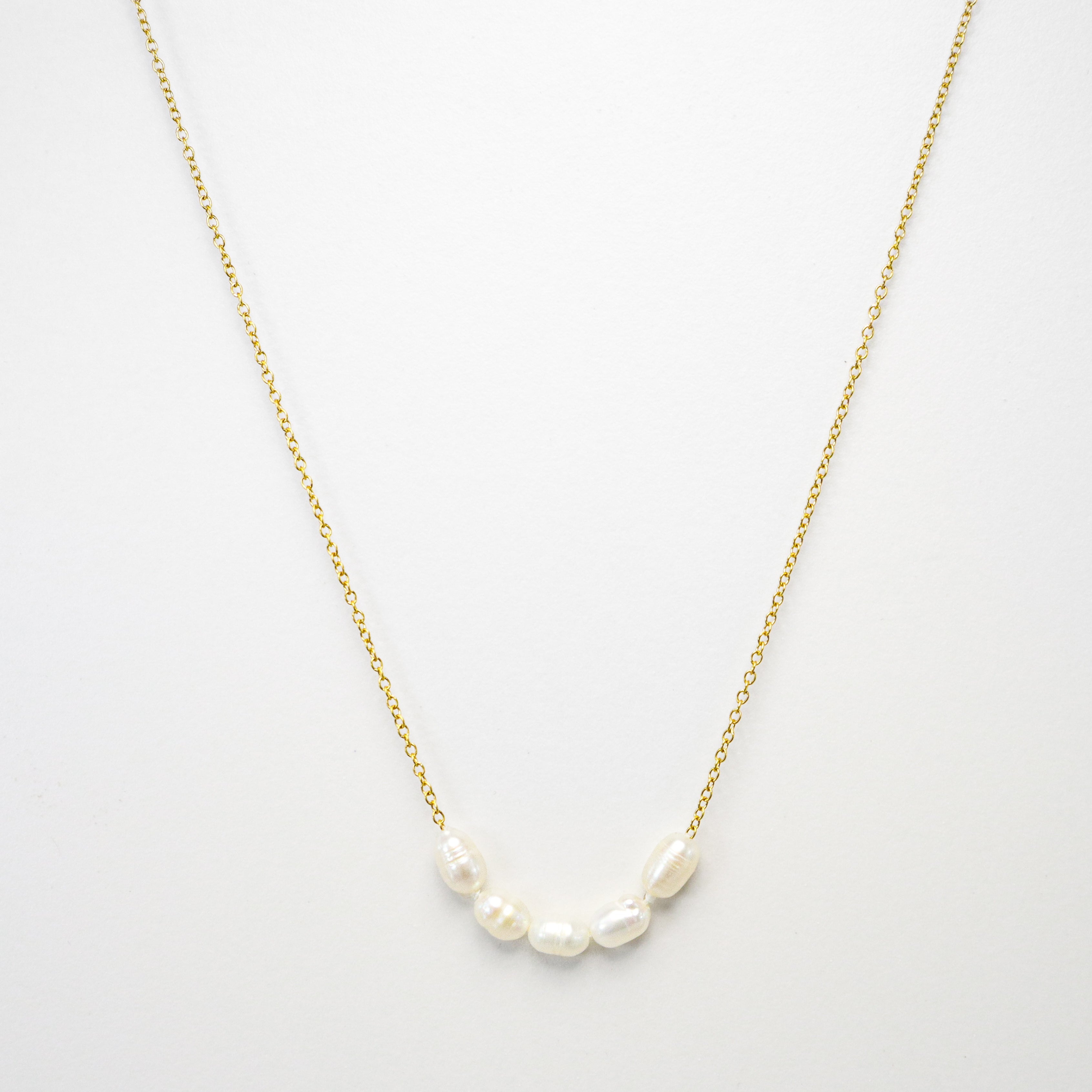 Dainty Gold Fresh Water Pearl Necklace