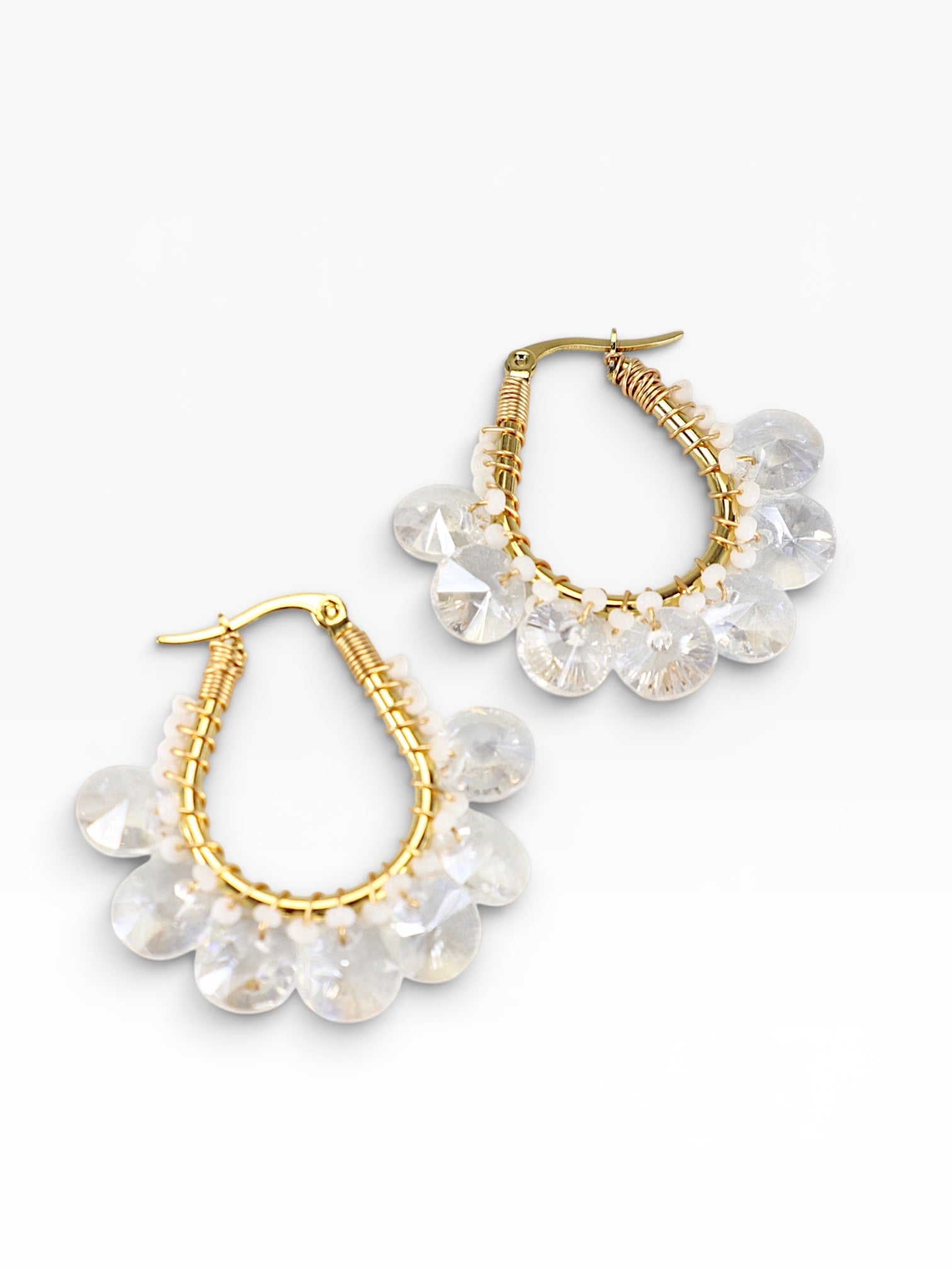 1.5”in Luxe Clear Woven Hoops