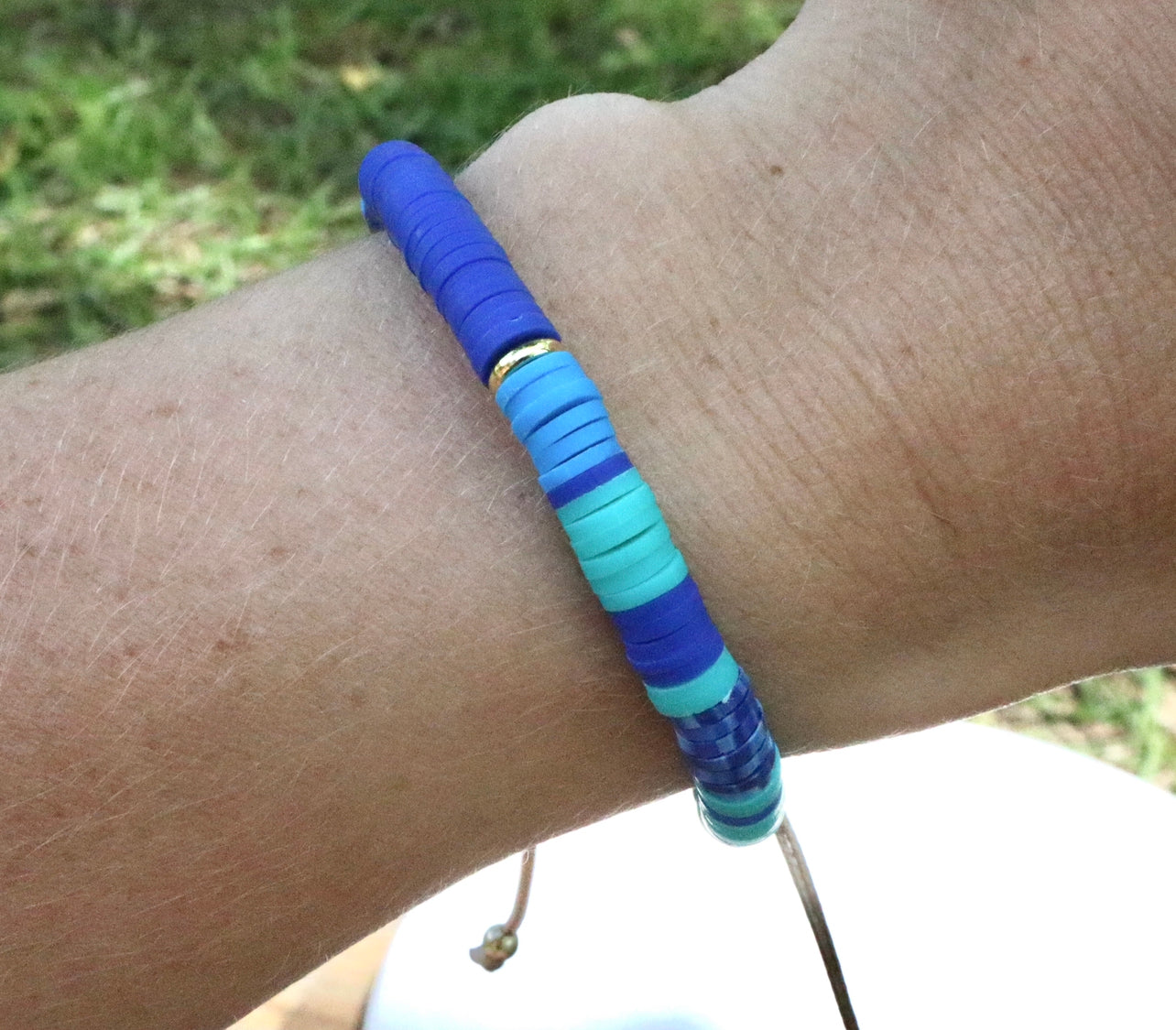 Navy Blue & Teal Adjustable Bracelet